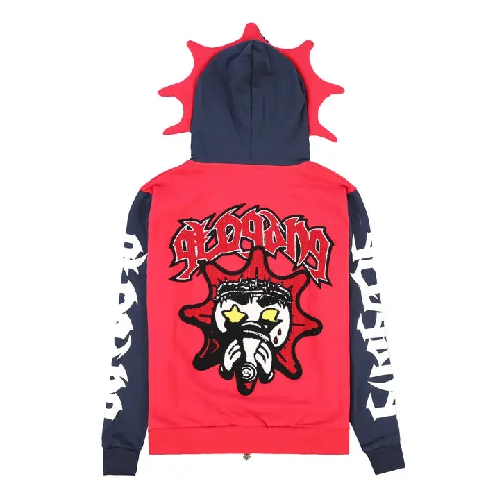 Glo Gang Almighty Full Zip Hoodie (Red/Navy)