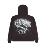 Glo Gang Distressed Logo Zip-Up Hoodie (Brown)