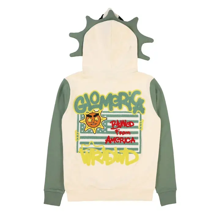 Glo Gang Glomerica Full Zip Hoodie (Cream/Sage)