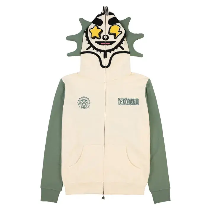 Glo Gang Glomerica Full Zip Hoodie (Cream/Sage)