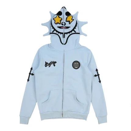 Glo Gang Man Full Zip Hoodie (Blue)