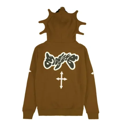 Glo Gang Man Full Zip Hoodie (Brown)