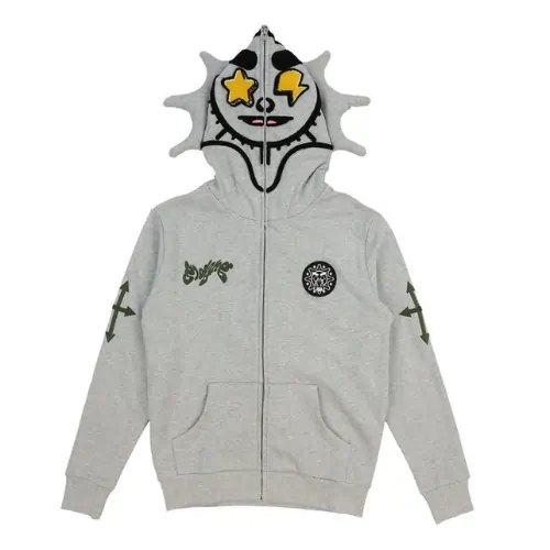 Glo Gang Man Full Zip Hoodie (Grey)