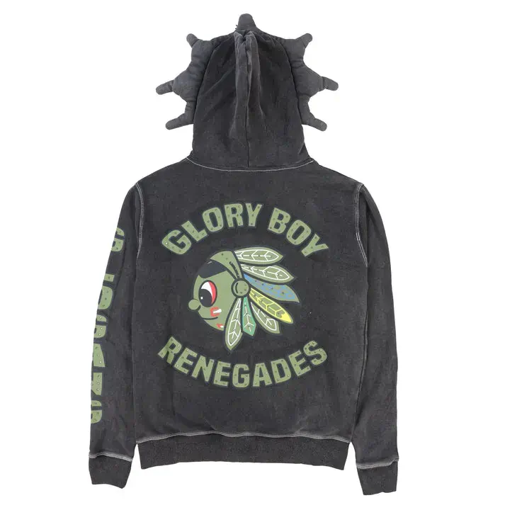 Glo Gang Renegades Full Zip Hoodie (Black Washed)