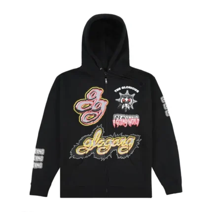 Glo Gang Scattered Zip-Up Hoodie (Black)