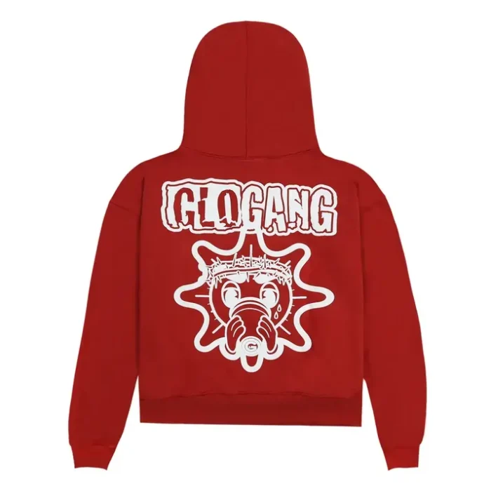 Glo Gang Sun Font Hoodie (Red)