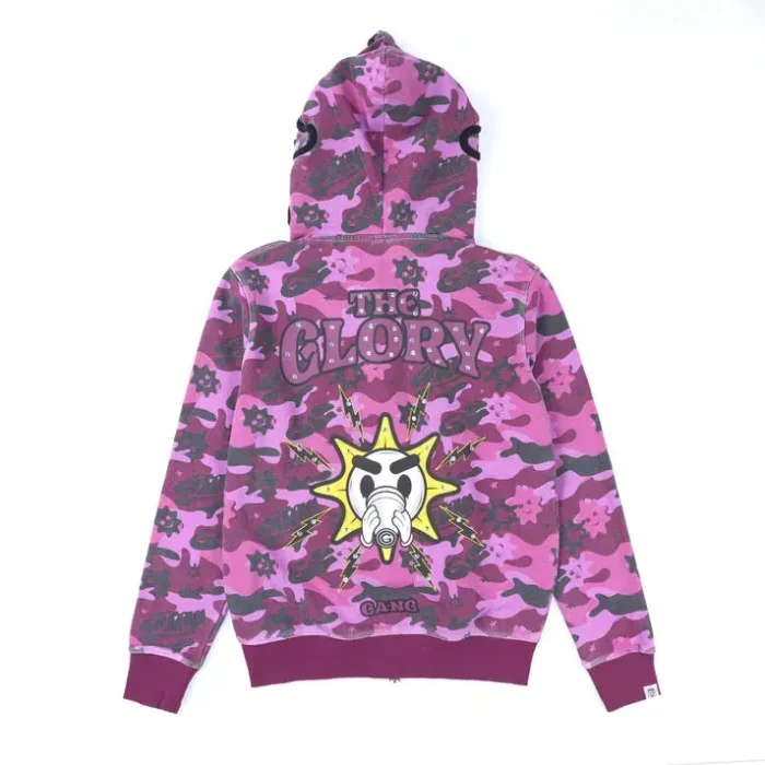 Glo Gang The Glory Full Zip Hoodie (Purple Wash Camo)