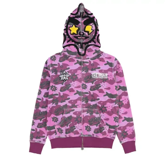 Glo Gang The Glory Full Zip Hoodie (Purple Wash Camo)