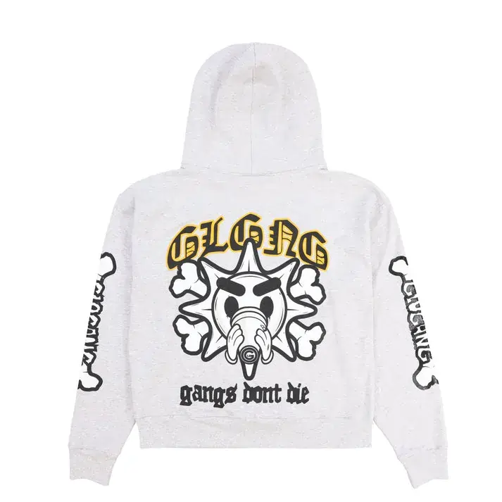 Glo Gangs Don’t Die Bones Hoodie (Heather Grey)