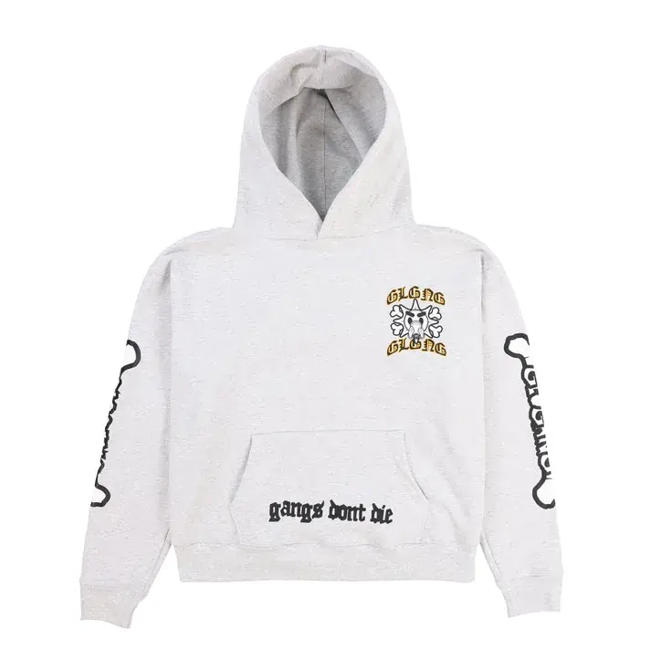 Glo Gangs Don’t Die Bones Hoodie (Heather Grey)