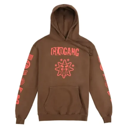 Glo Gang 300 Gloyalty Hoodie (Brown/Electric Red)