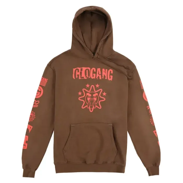 Glo Gang 300 Gloyalty Hoodie (Brown/Electric Red)