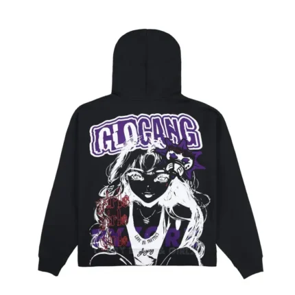 Glo Gang Sun Logo Purple Vert Zip Up Hoodie (Black)