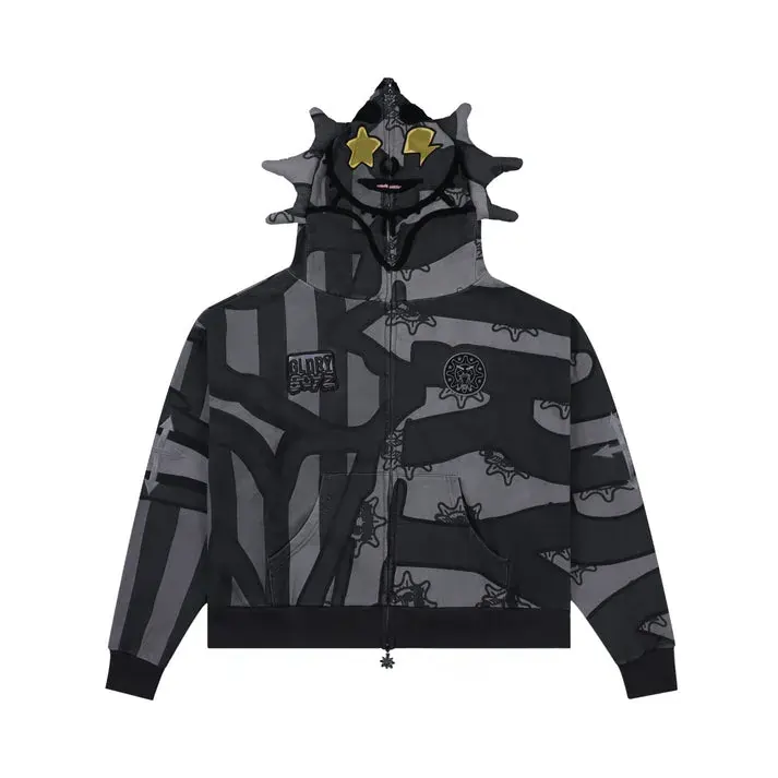 Glory Boyz Flag Full Zip Hoodie (Grey)