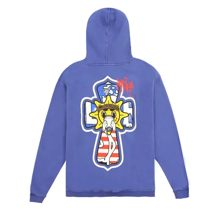 Glory Boyz God Bless America Hoodie (Vintage Blue)